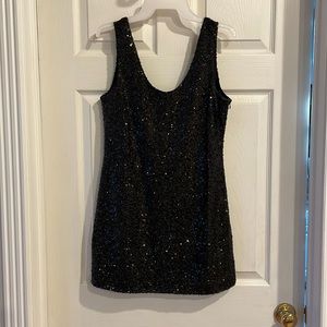 Black sequin mini dress